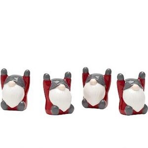 Pottery Barn Gnome Place Card Holders - Gray and Red